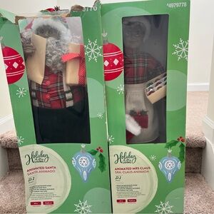 Holiday Living 29 " African American Animated Musical Mr. & Mrs. Claus Christmas